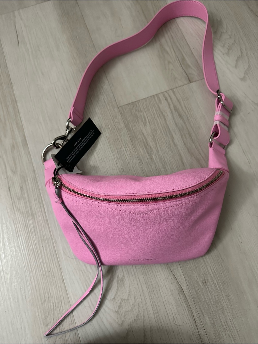 Rebecca Minkoff Pink Pebble Leather Crossbody Belt Bag